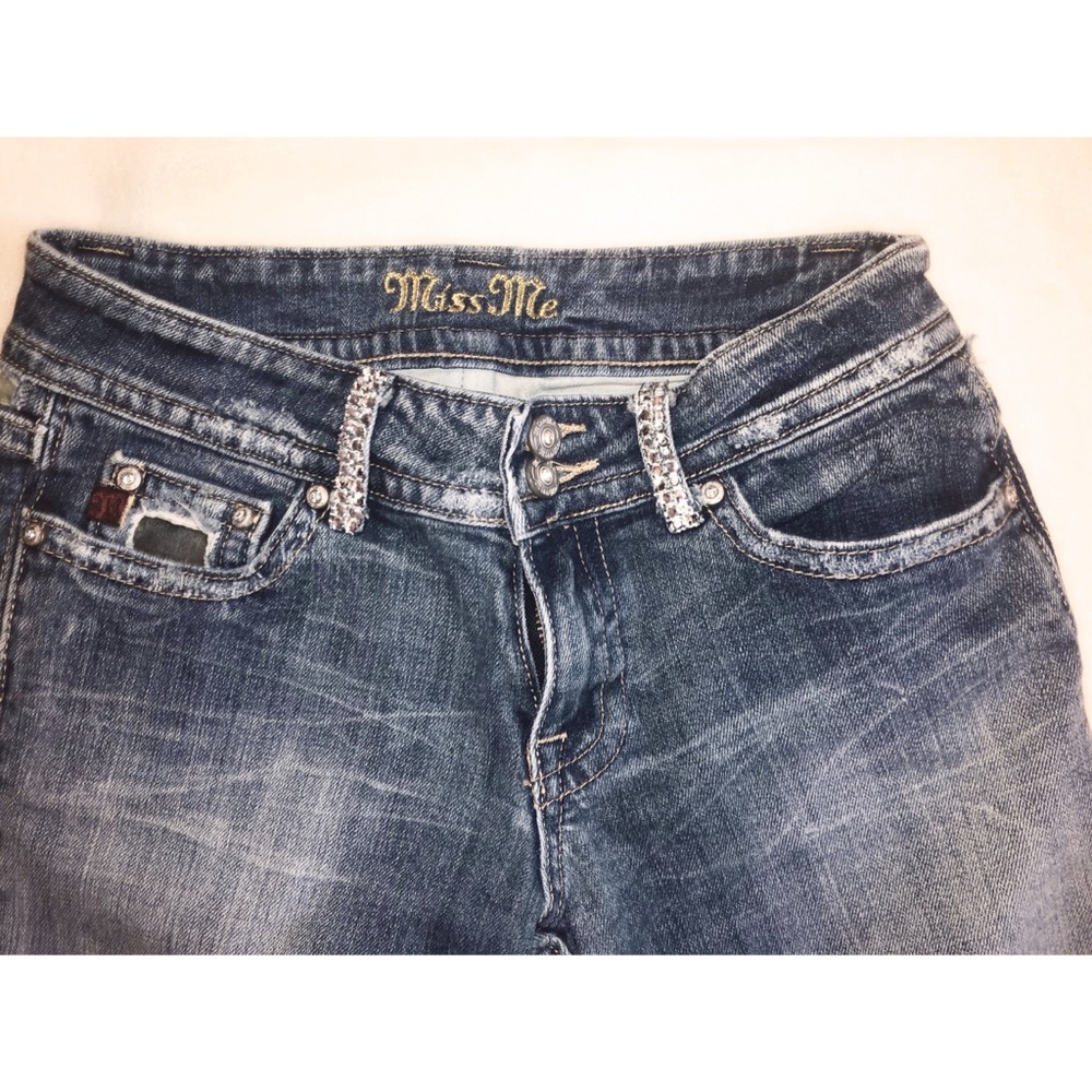 Miss Me Jeans Crystal And Army Green (27 waist)